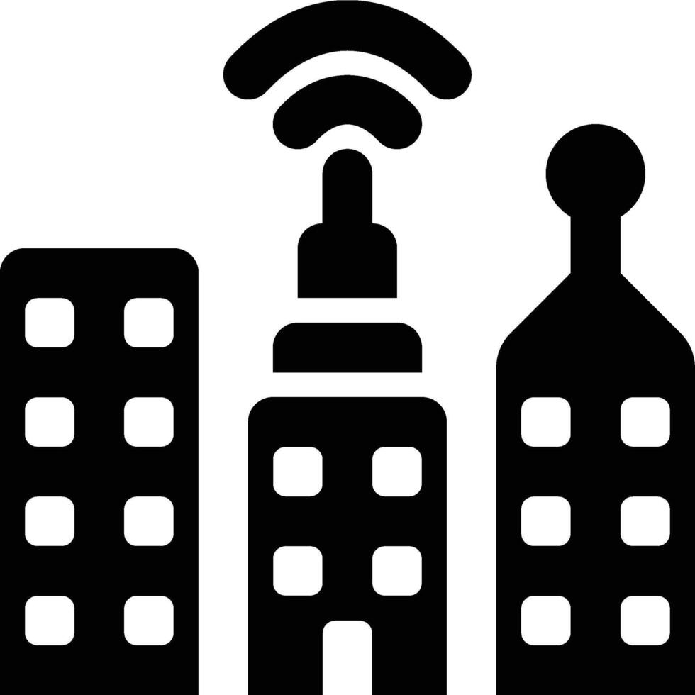 Smart City, Smart Cities, Intelligent City Glyph Solid Icon vector