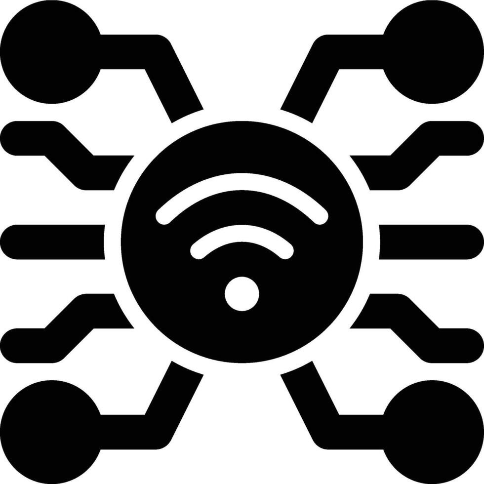 Internet of Things, IOT, Internet Glyph Solid Icon vector