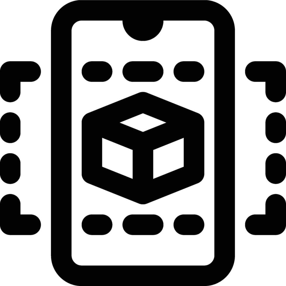 3D Object, Three Dimension Outline Icon vector