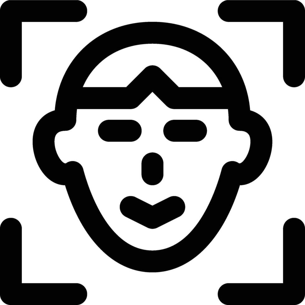 Facial Recognition, Face Recognition, Facial Detection Outline Icon vector