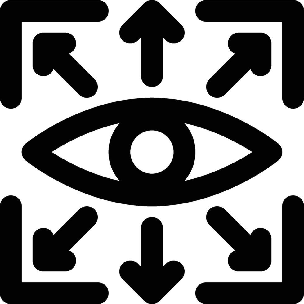 Eyes Tracking, Eyes Detection, Eyes Detecting Outline Icon vector