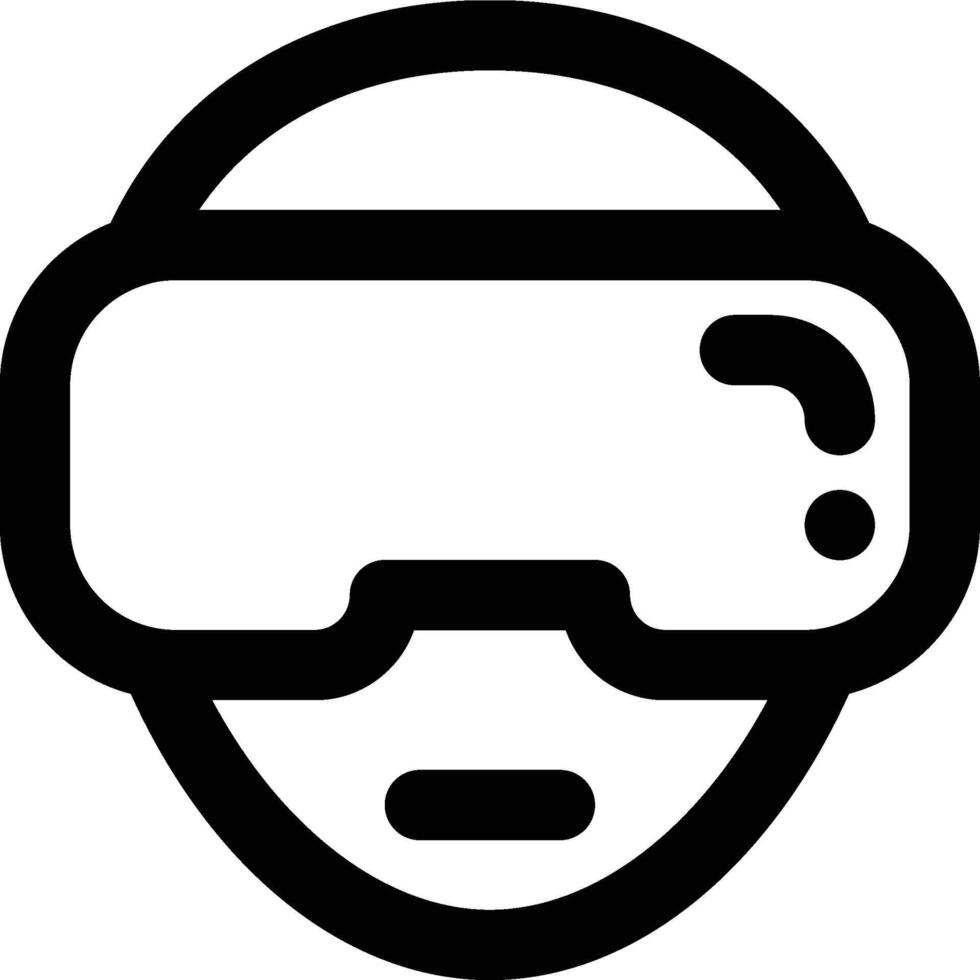 VR Headset, VR Glasses, VR User Outline Icon vector