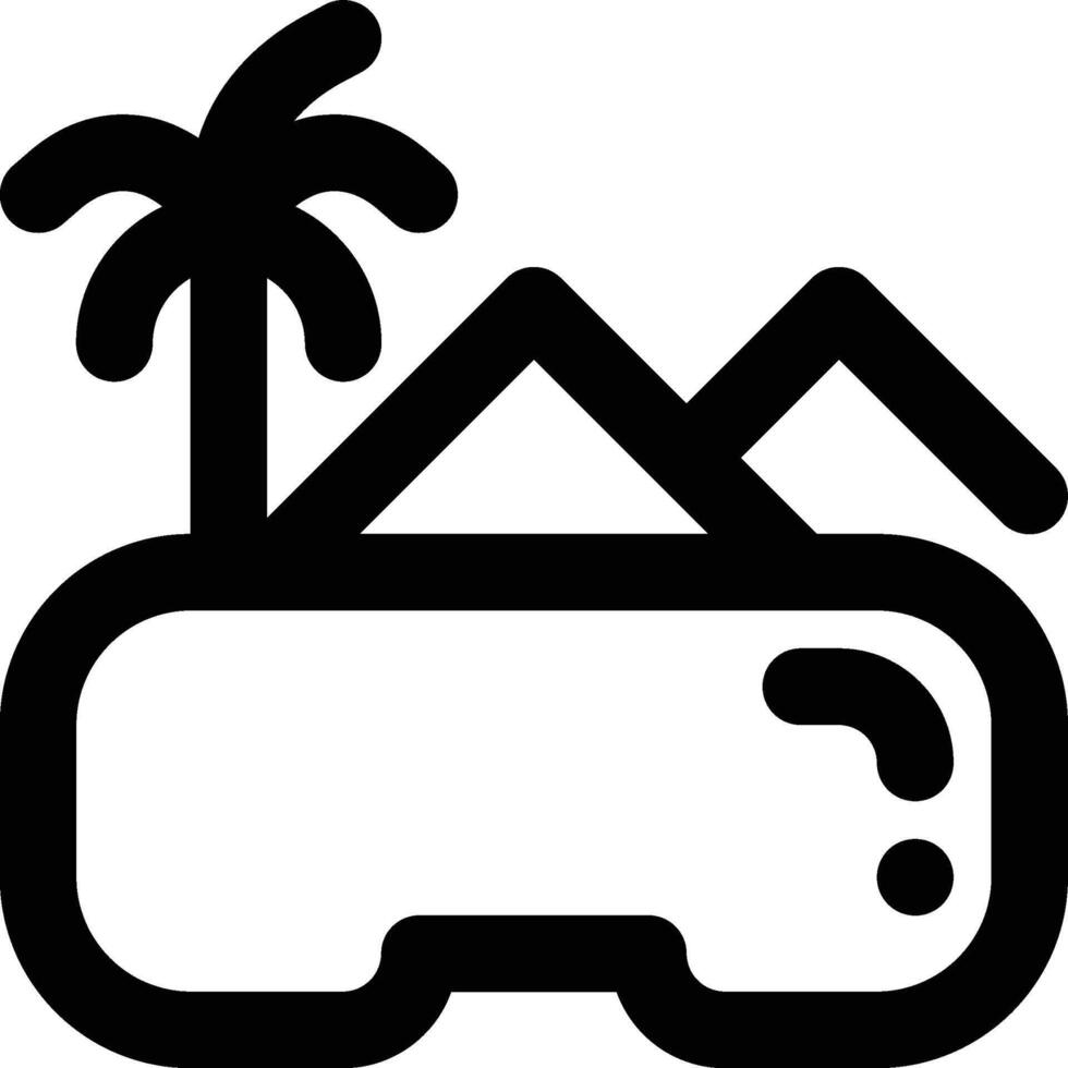 VR Tourism, VR Tour, Virtual Reality Outline Icon vector
