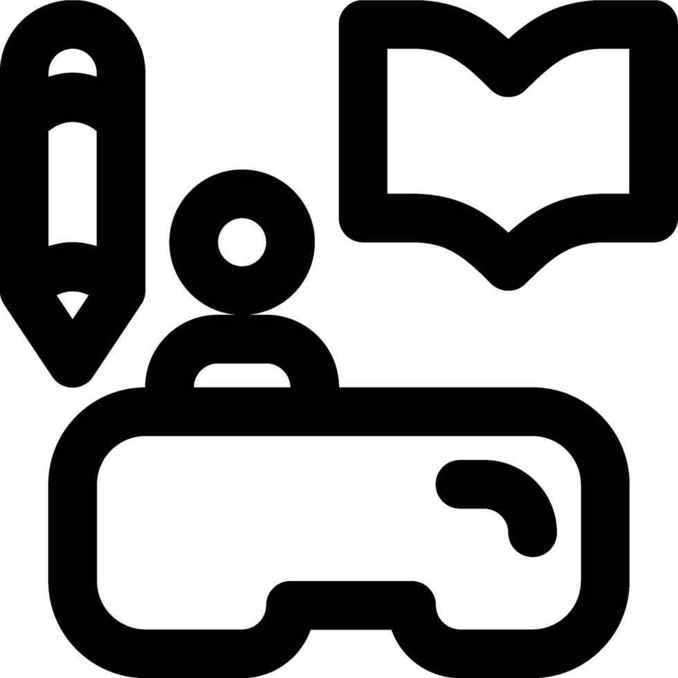 VR Learning, Virtual Learning, VR Education Outline Icon vector
