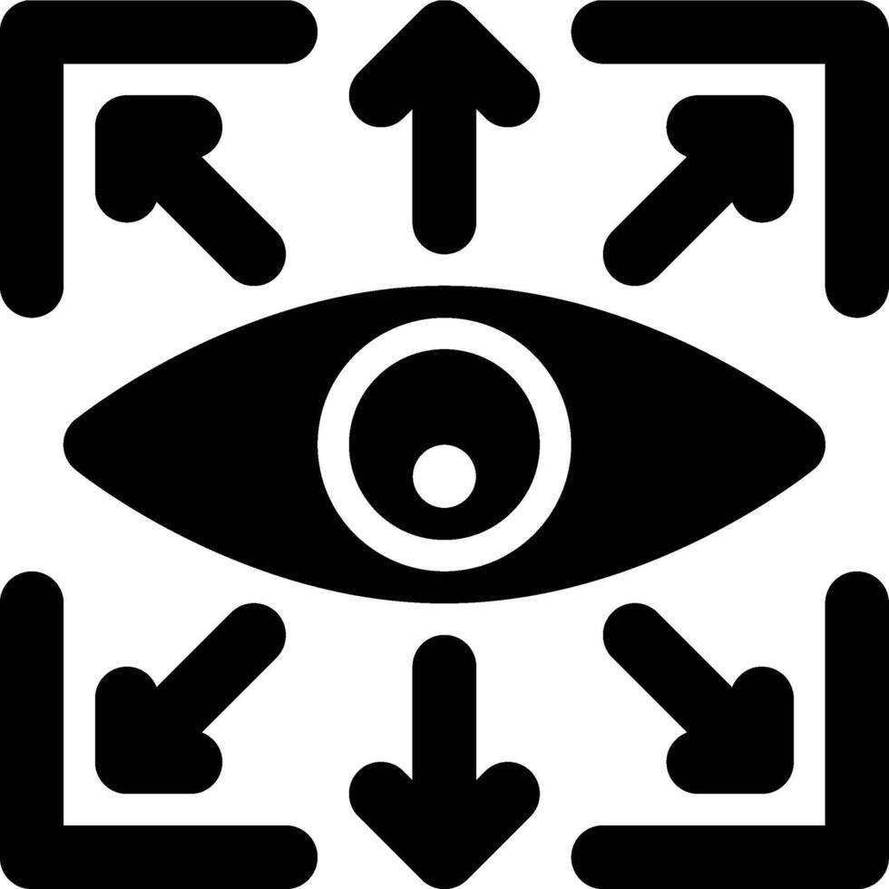 Eyes Tracking, Eyes Detection, Eyes Detecting Glyph Solid Icon vector