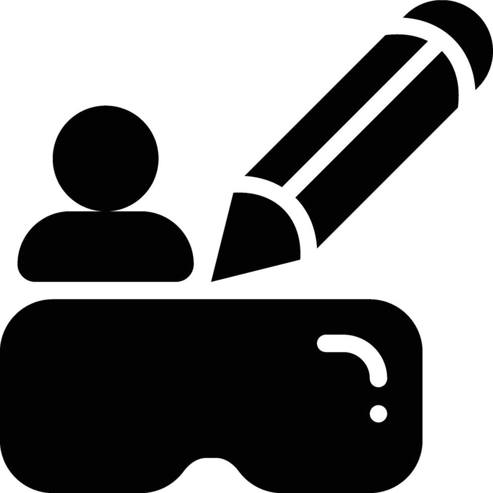 Virtual Reality, Designer, Creator Glyph Solid Icon vector