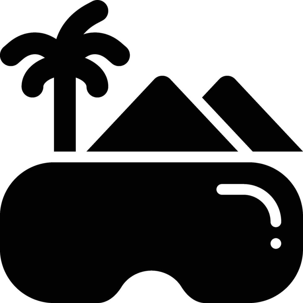 VR Tourism, VR Tour, Virtual Reality Glyph Solid Icon vector