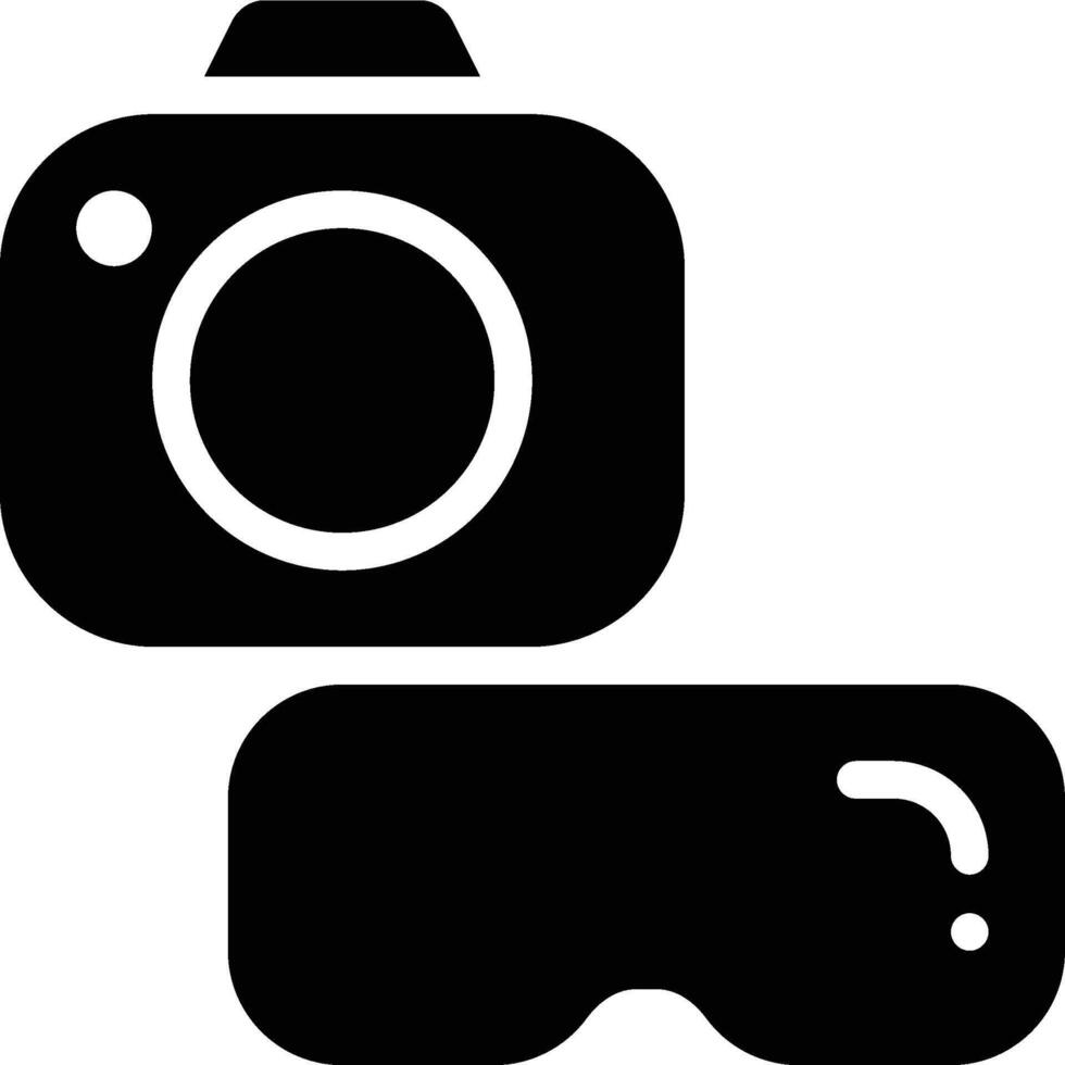 Virtual Photography, VR Photography, Virtual Reality Glyph Solid Icon vector