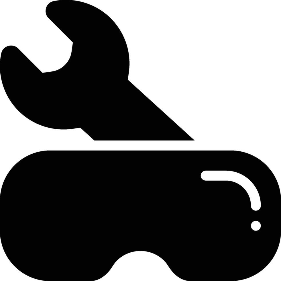 VR Tools, VR Maintenance, VR Repair Glyph Solid Icon vector