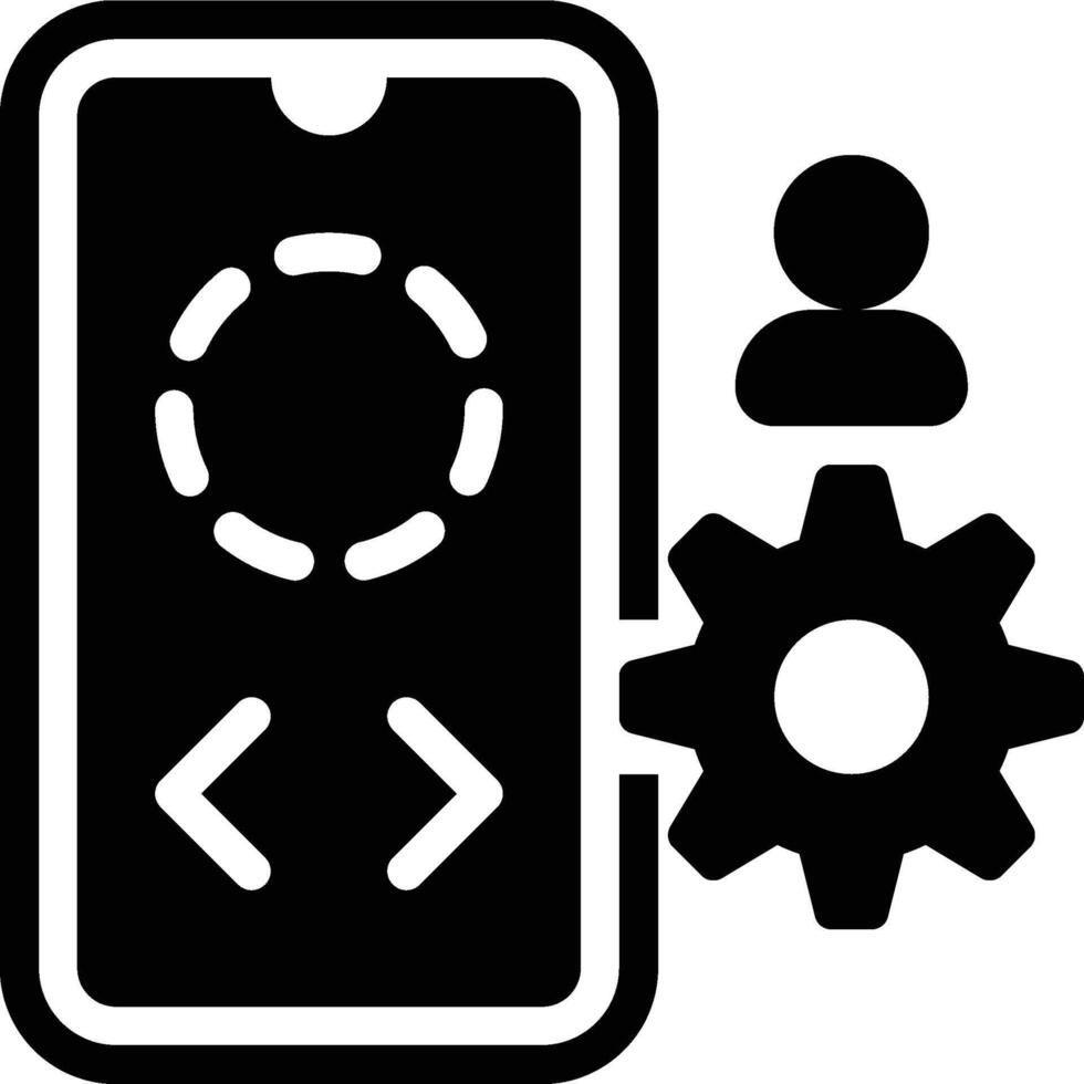 AR Developer, Augmented Reality, Developer Glyph Solid Icon vector