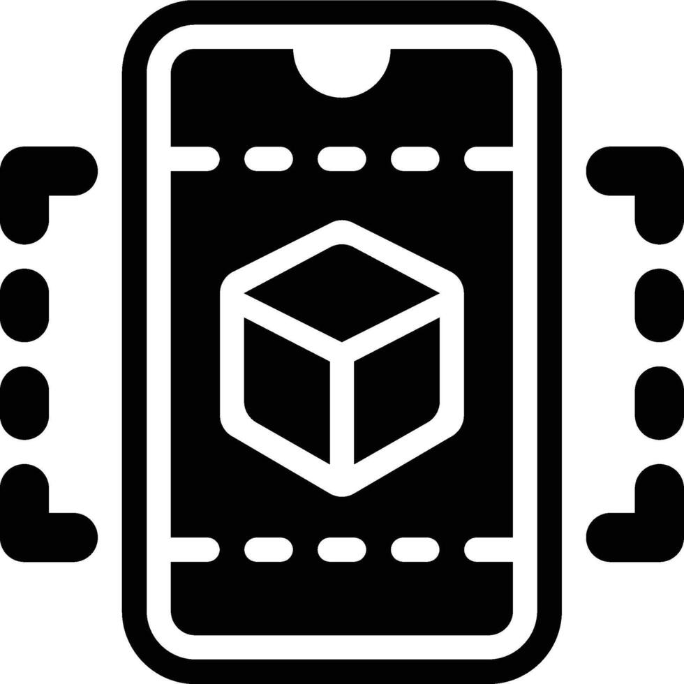 3D Object 3 Dimension Glyph Solid Icon vector