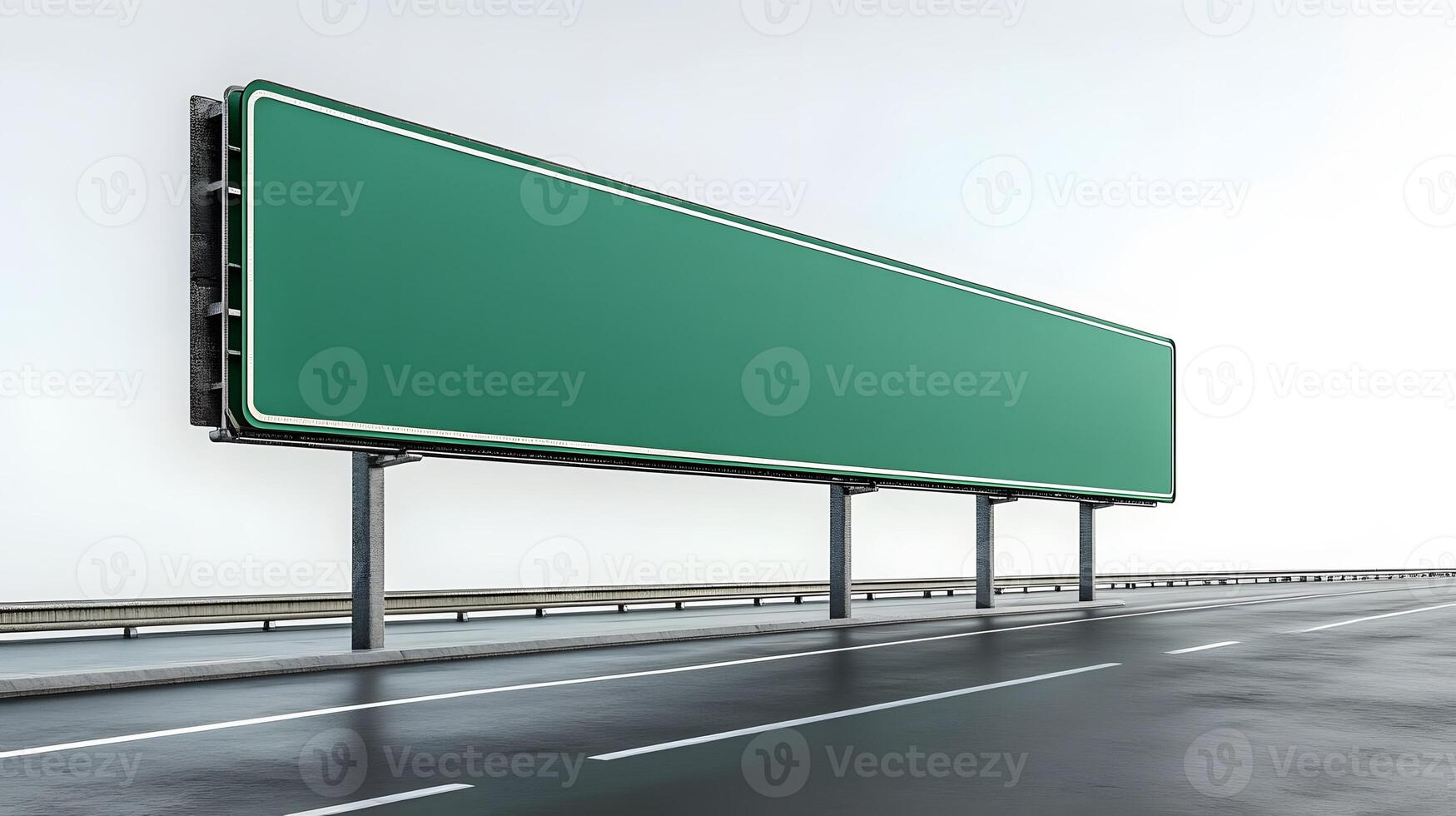 Interstate highway sign mockup isolated high-quality 3D rendering, empty text space, white background photo