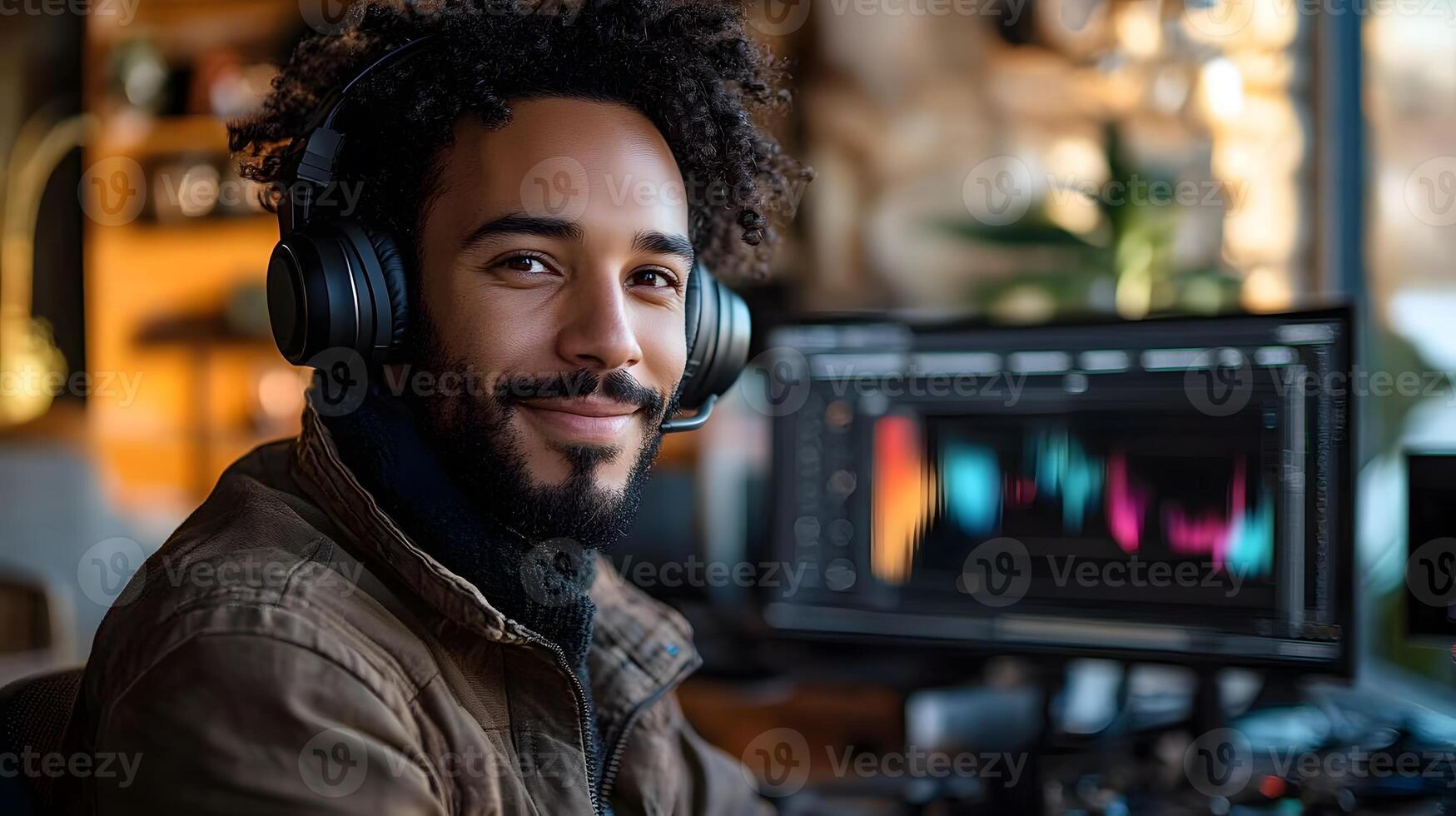 Professional creative studio featuring real-time AI editing technology, modern UI photo
