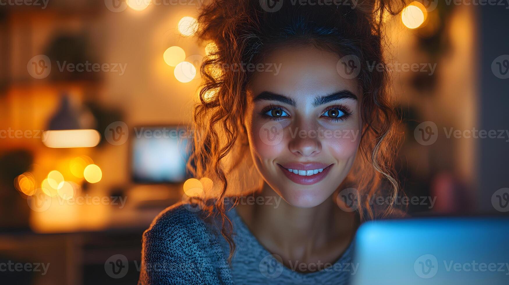 Designer exploring AI-powered stock image customization options, professional creative workspace photo