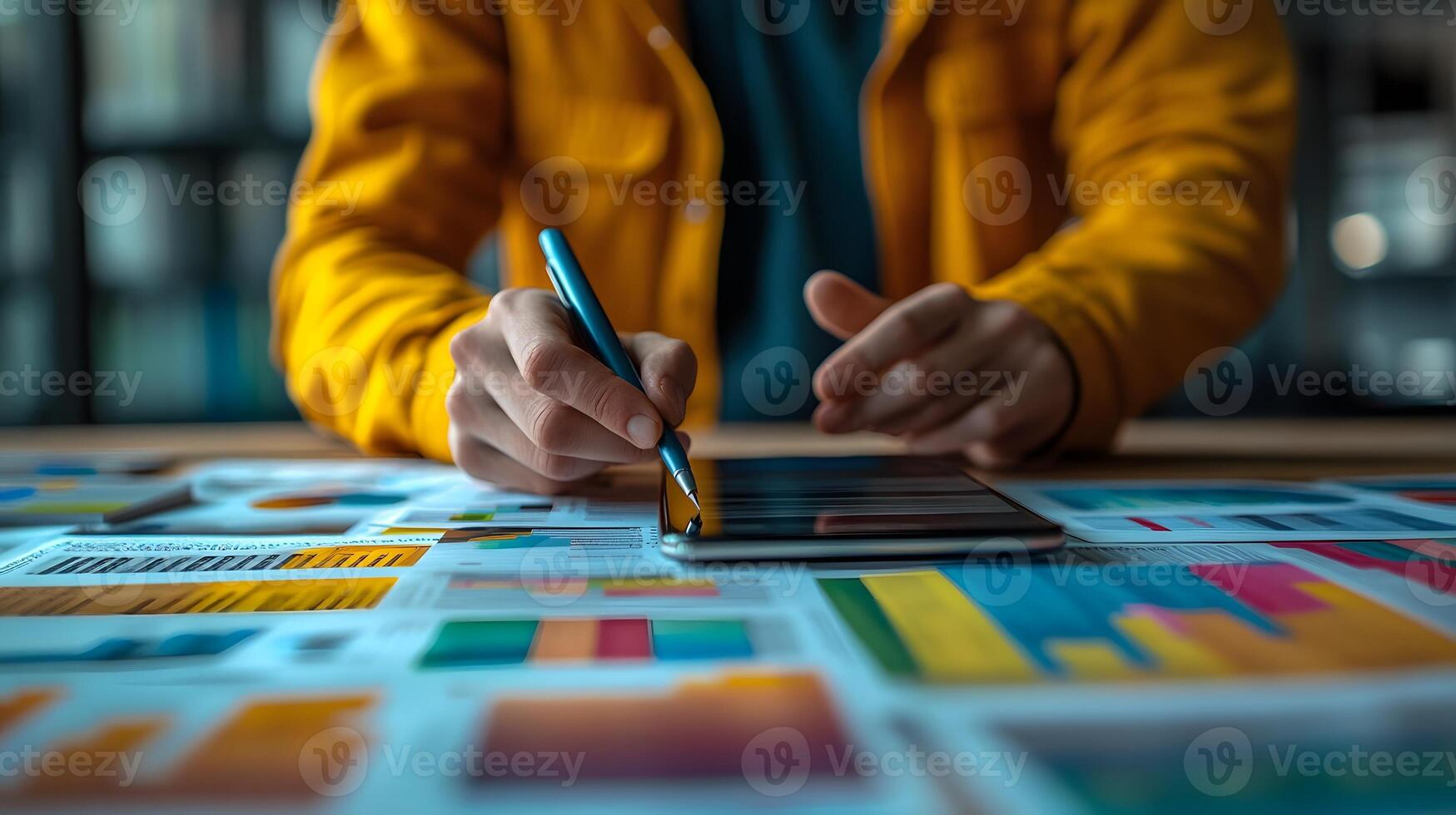 Social media strategist curating mobile-friendly stock visuals, sleek digital workspace photo