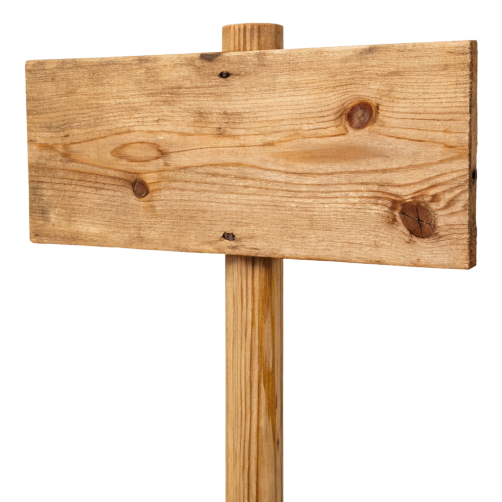 Rustic Wooden Signboard Blank Template for Text and Message png