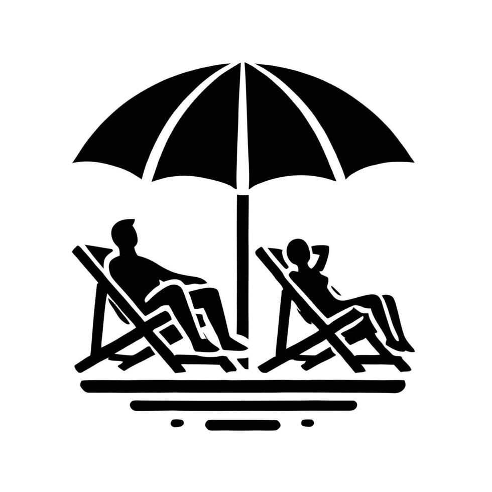Beach umbrella icon illustration vector