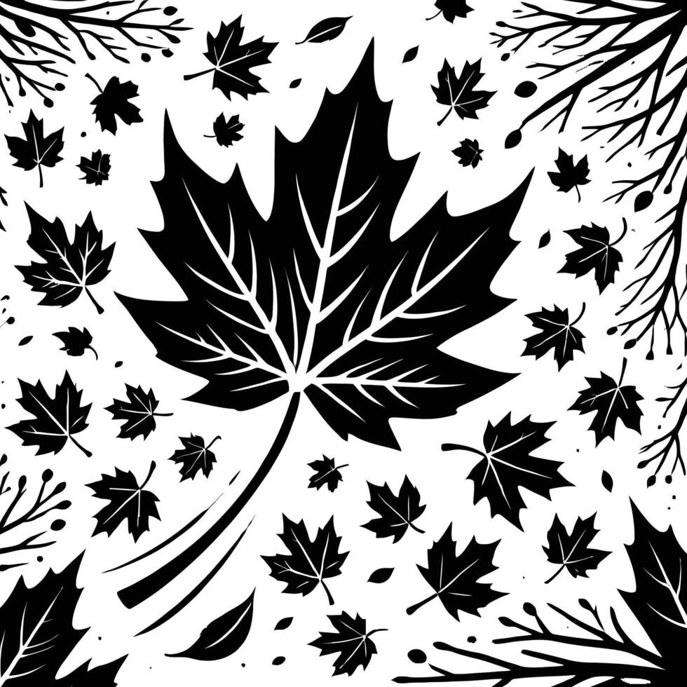 Autumn leaves art illustration vector