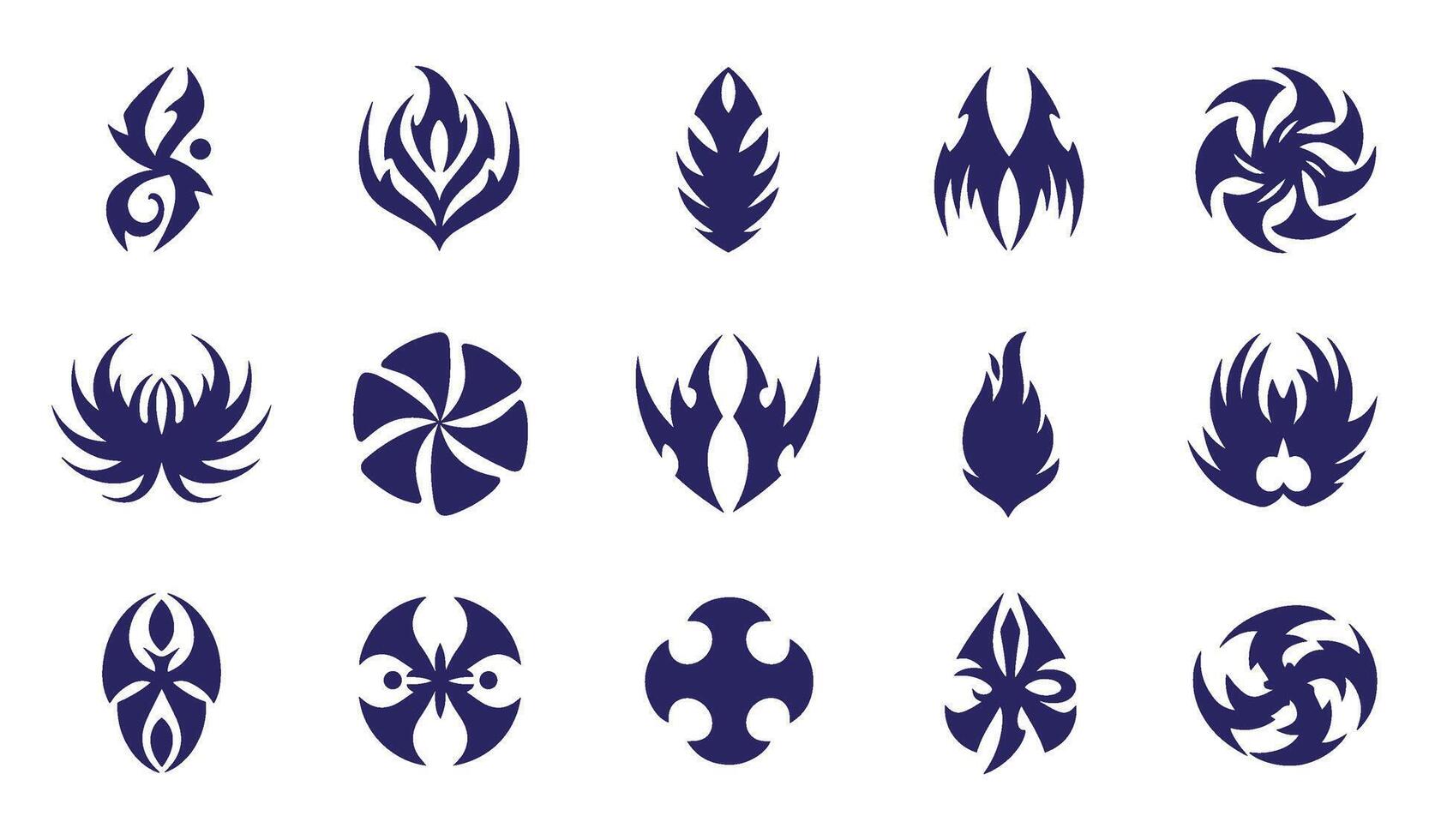 Abstract Geomatic Shape swirl spiral motion texture flower botanical outline energy logo symbol company business icon decorative bundle circle leaf fire water bird wing retro style vector