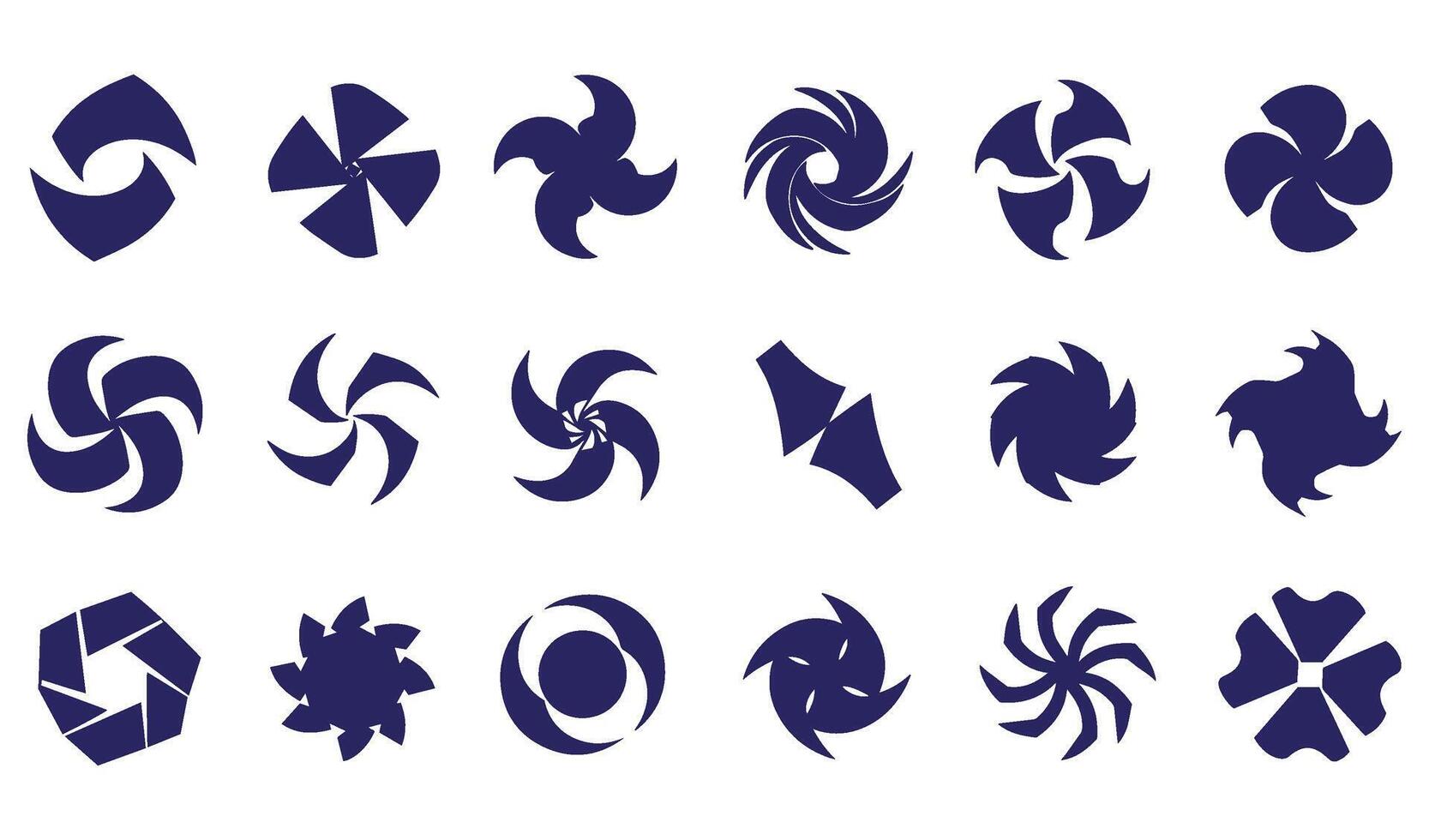 Decorative botanical abstract geomatic shape spiral motion energy swirl flower outline texture company logo business icon symbol vintage swirl set circle leaf fire water bird wing vector