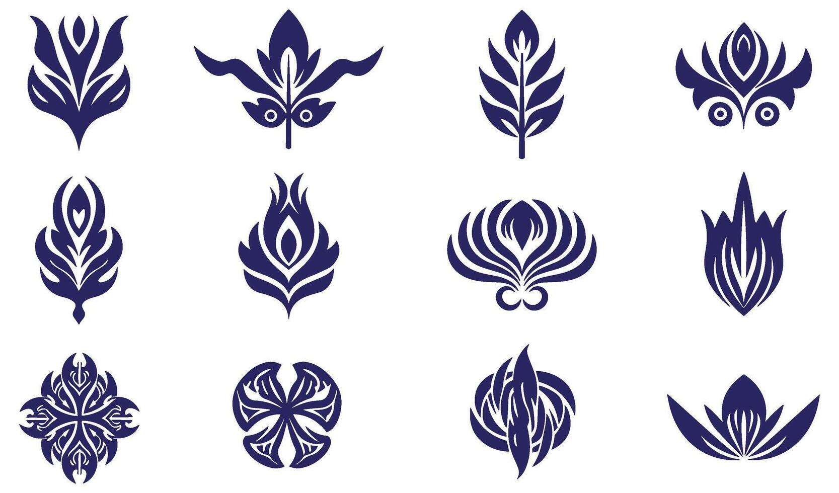 Swirl motion energy whirl abstract geomatic shape spiral decorative flower botanical outline symbol company business logo icon vintage circle leaf fire water bird wing set vector