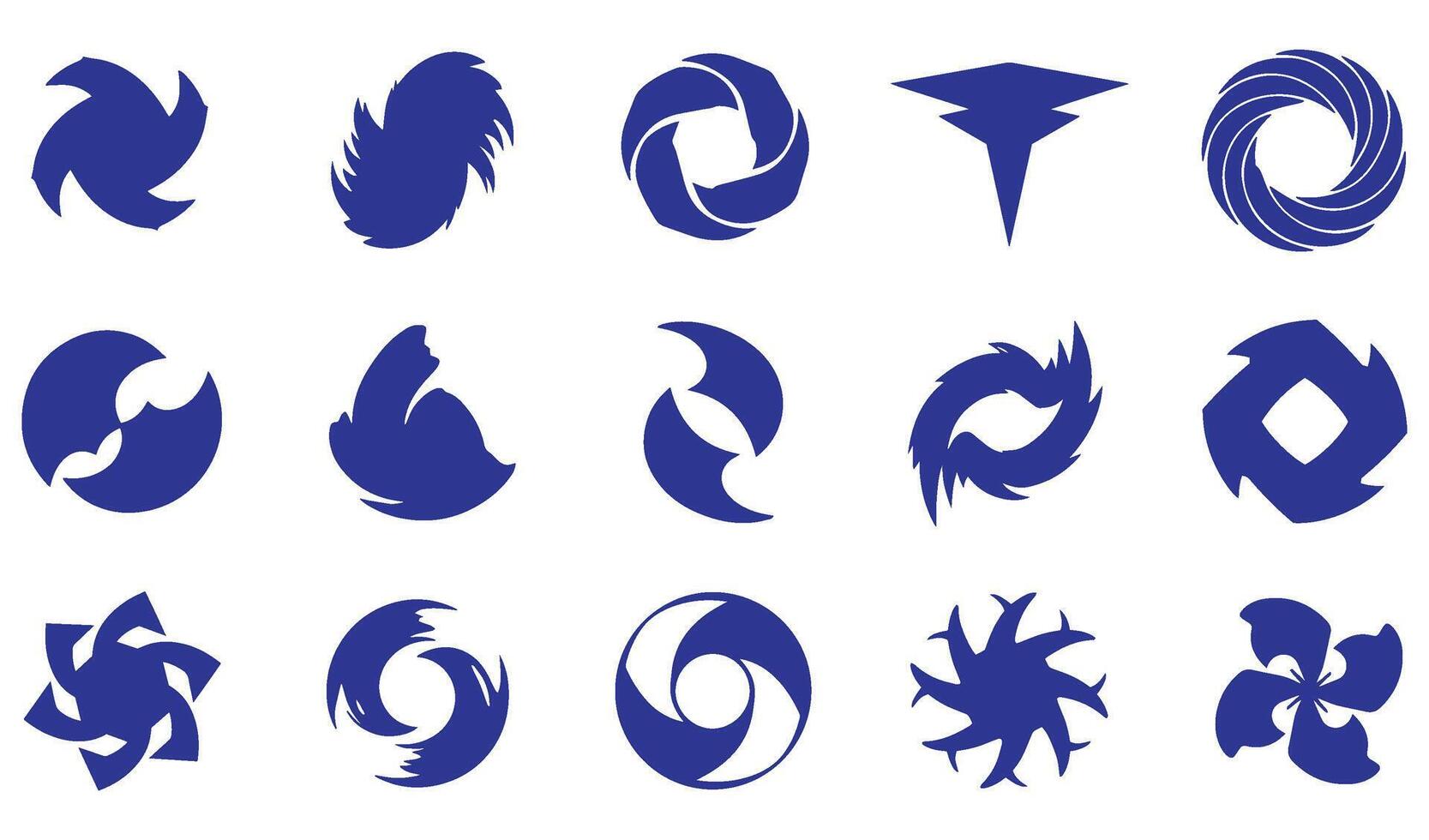 Abstract Geomatic Shape logo bundle modern swirl texture motion spiral botanical flower outline energy whirl vintage retro business symbol company icon circle leaf bird wing vector