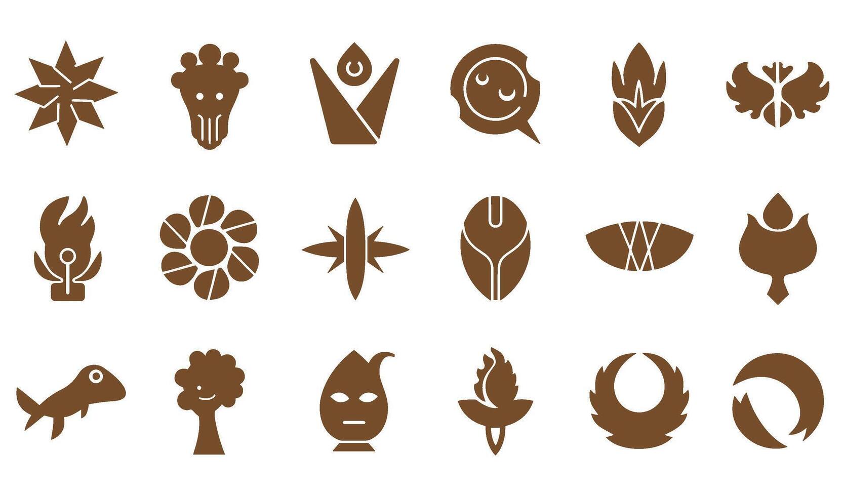 Circle leaf fire water bird wing spiral motion energy whirl abstract geomatic symbol icon flower decorative botanical shape bundle logo business company vintage retro set vector