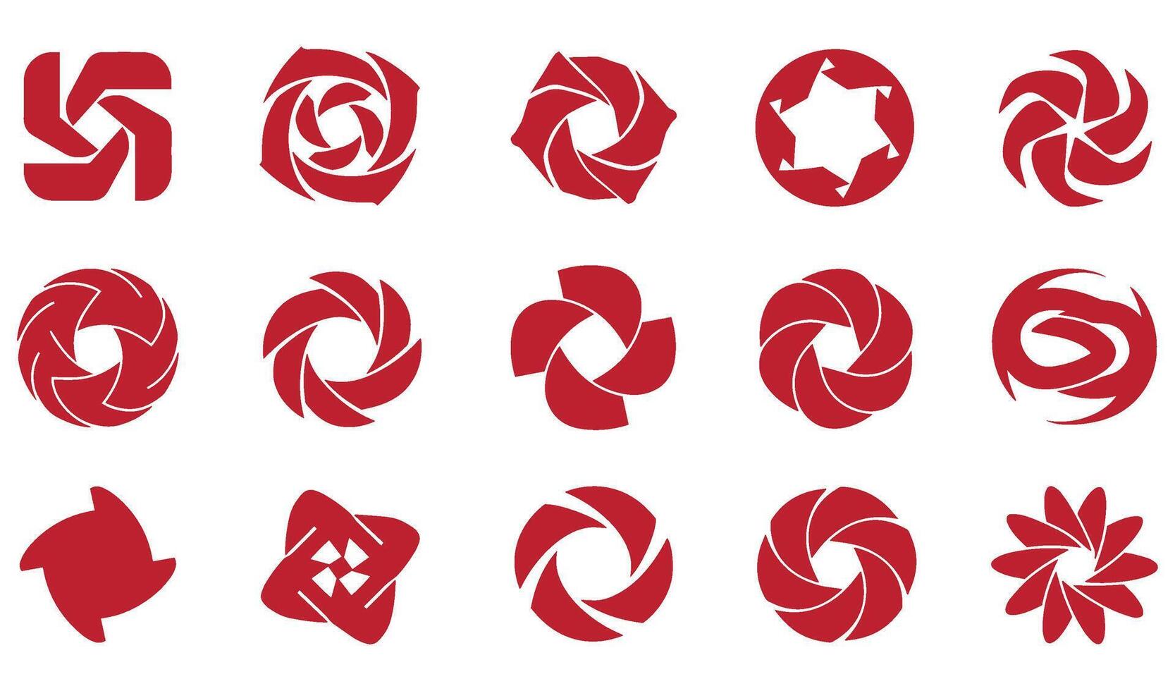 Swill ornament bundle spiral motion texture energy whirl decorative outline flower botanical abstract geomatic shape vintage retro business logo symbol icon company set vector