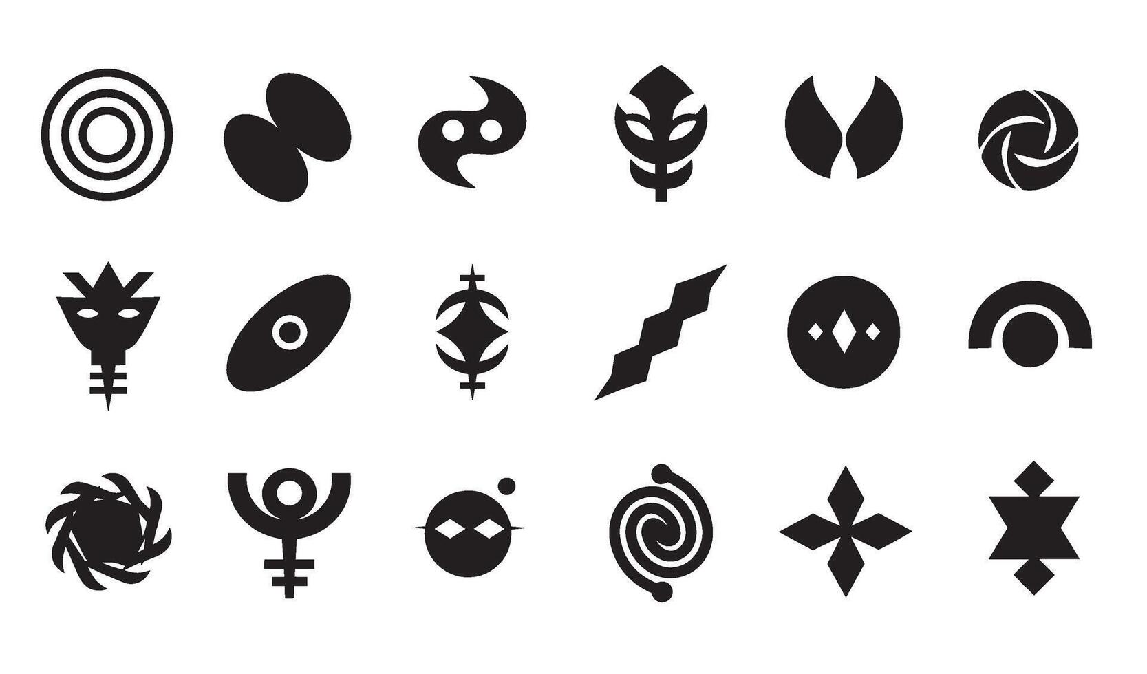 Abstract Geomatic Shape decorative botanical flower outline swirl motion spiral texture logo icon business energy symbol company vintage set circle leaf fire water bird wing retro vector
