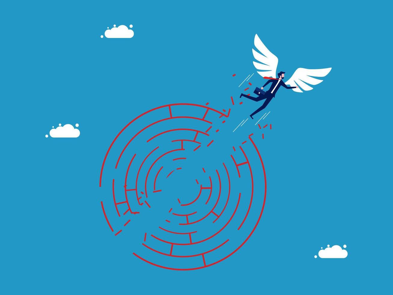 wings flying over a maze vector