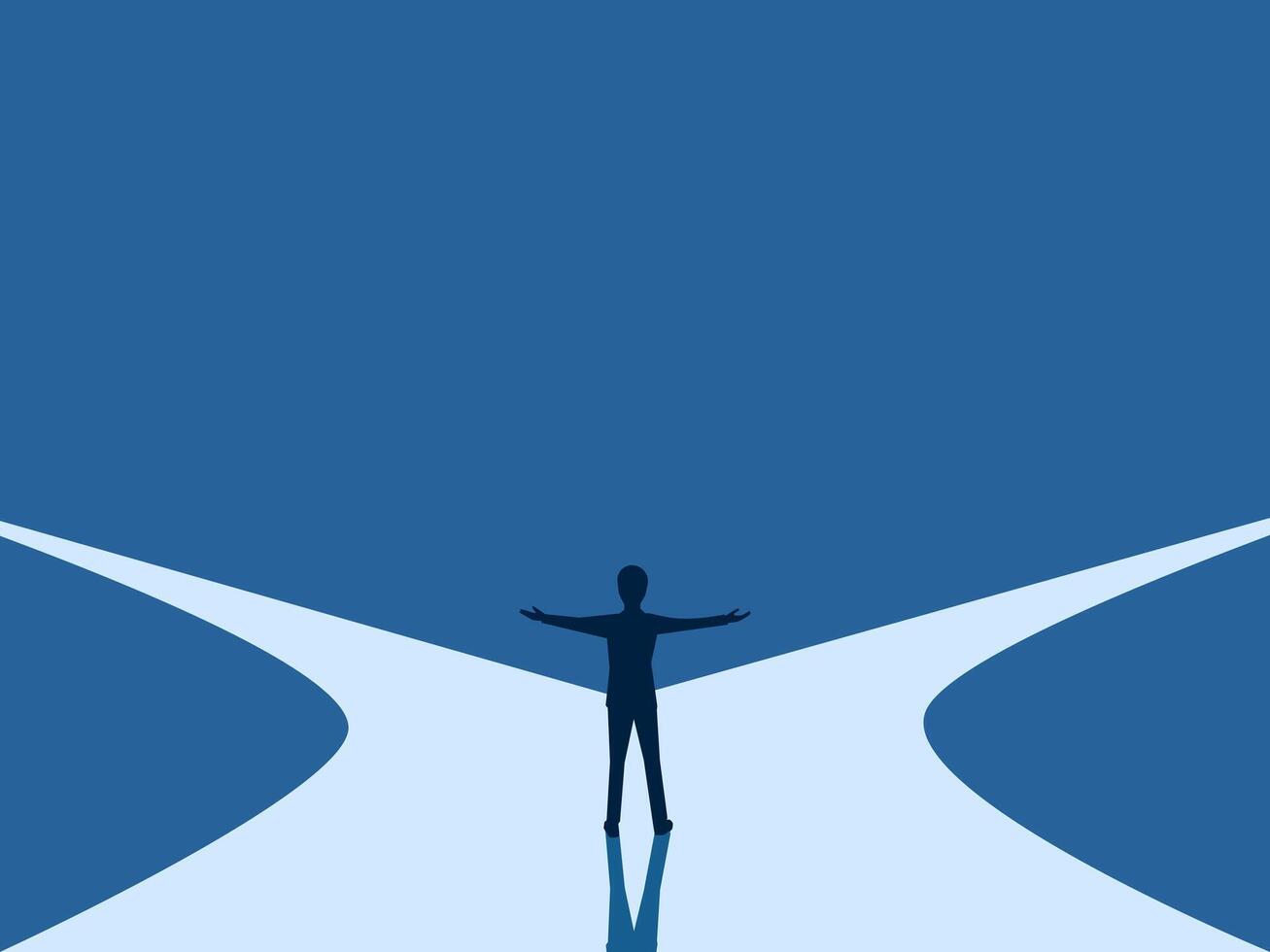 Choose a Career Path, Businessman Meets a Crossroads vector
