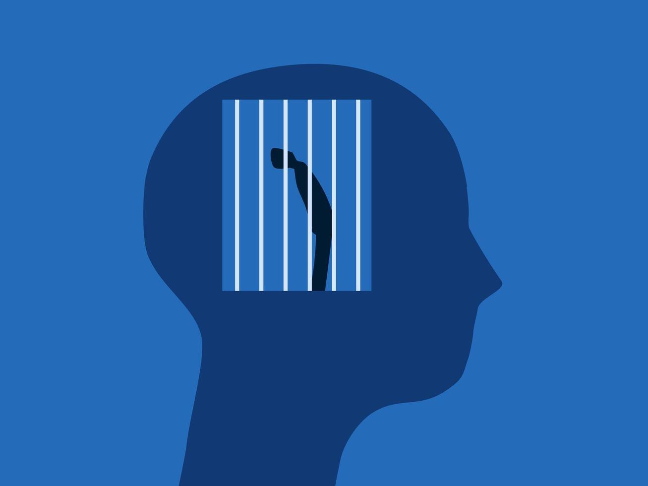Businessman without freedom trapped in human prison vector