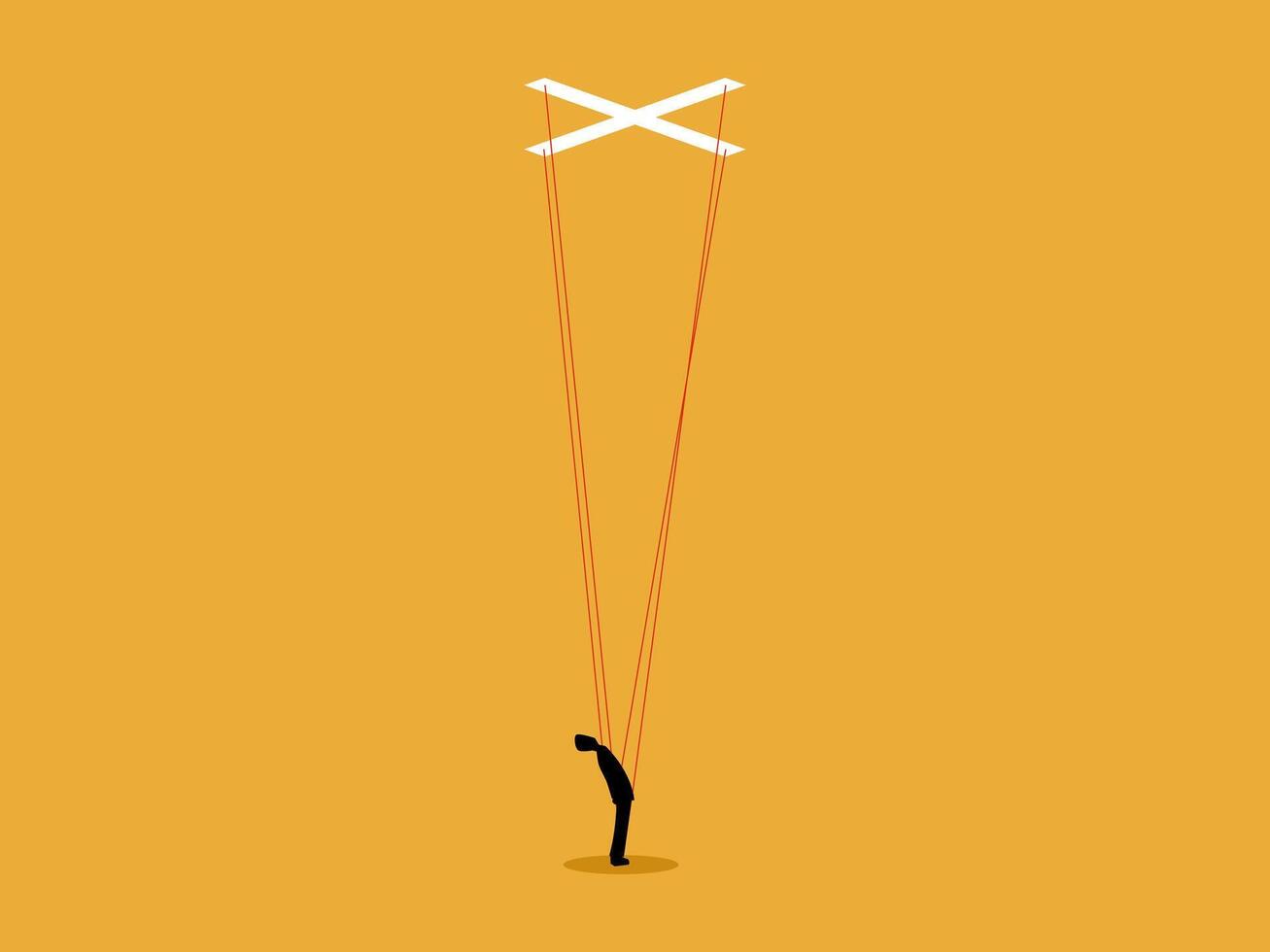 Management of people, men are manipulated by power vector