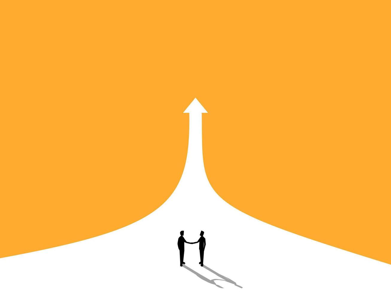 Two businessmen agreed to walk the same path vector