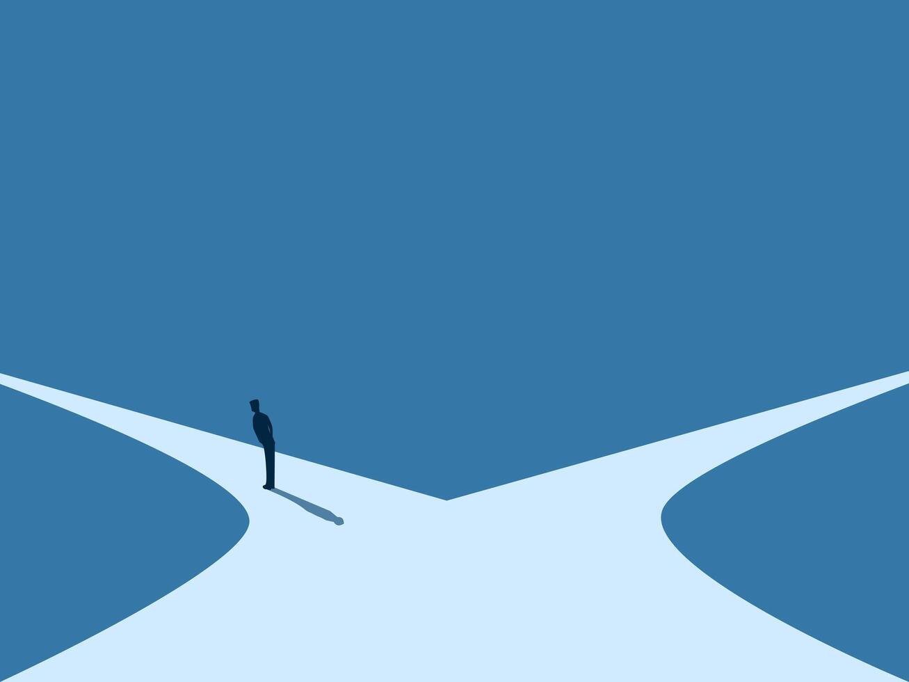 Businessmen decide to choose their own path vector