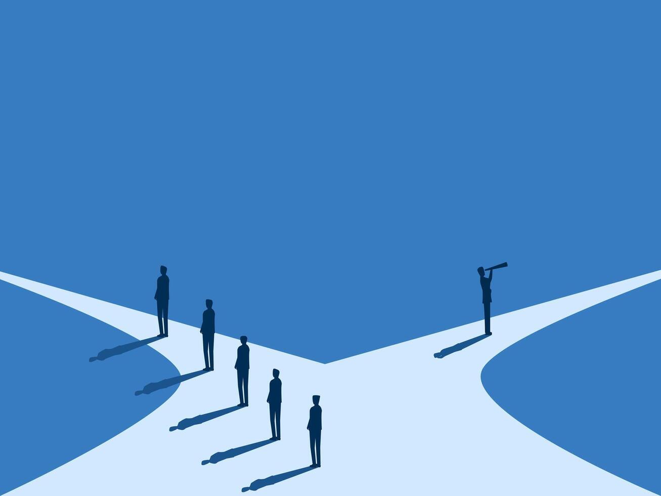 Visionary entrepreneurs choose a path different from others vector