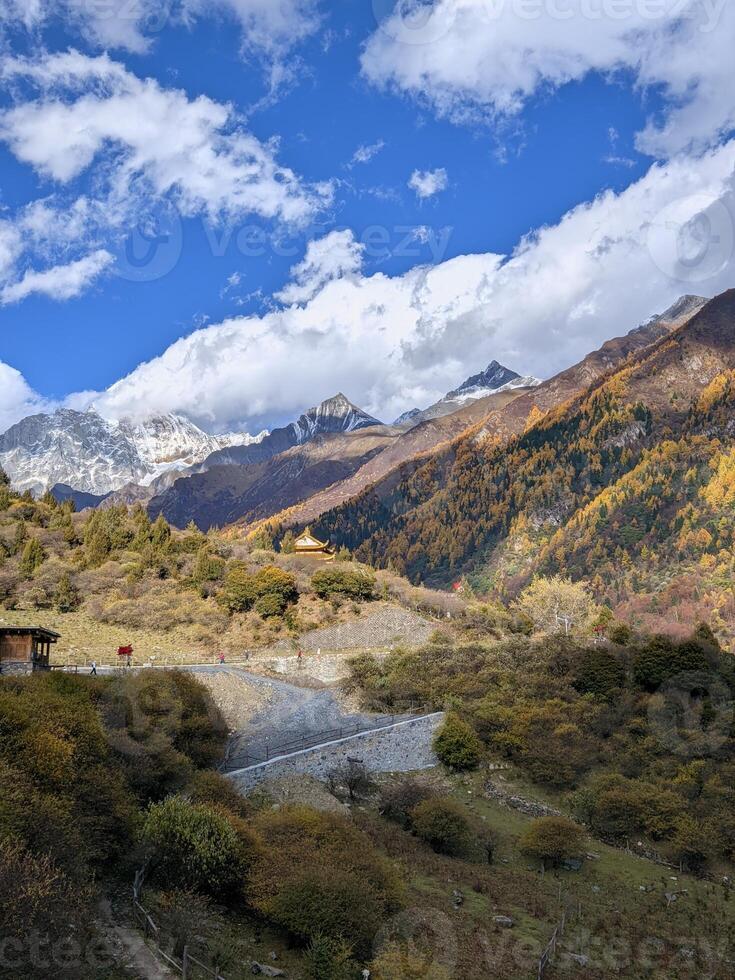 Majestic Four Peaks of Siguniang Mountain - A Spectacular Natural Wonder photo