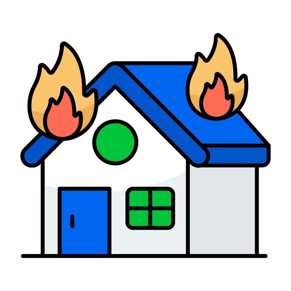 Premium icon of home fire vector