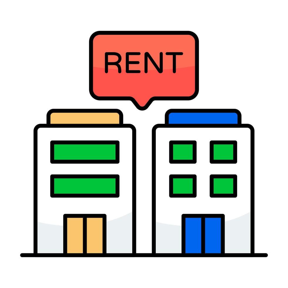 Editable design icon of building for rent vector