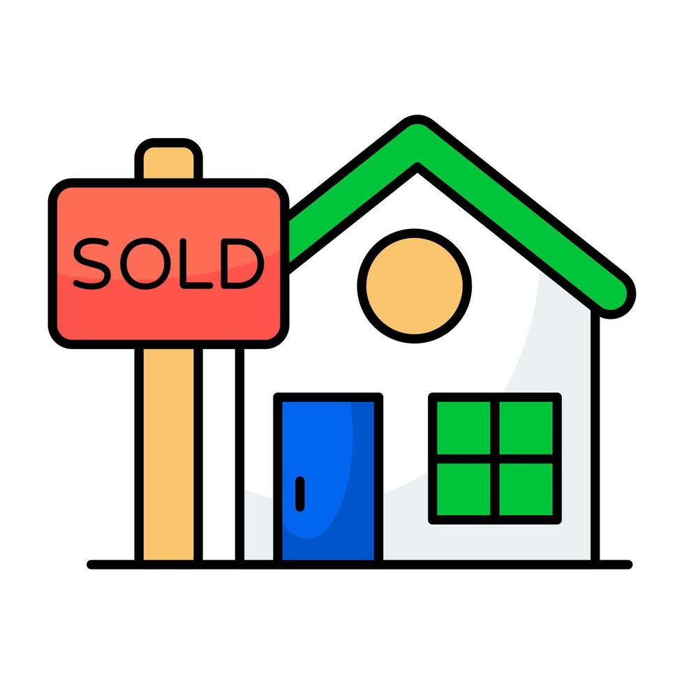 Premium colored download icon of sold board vector