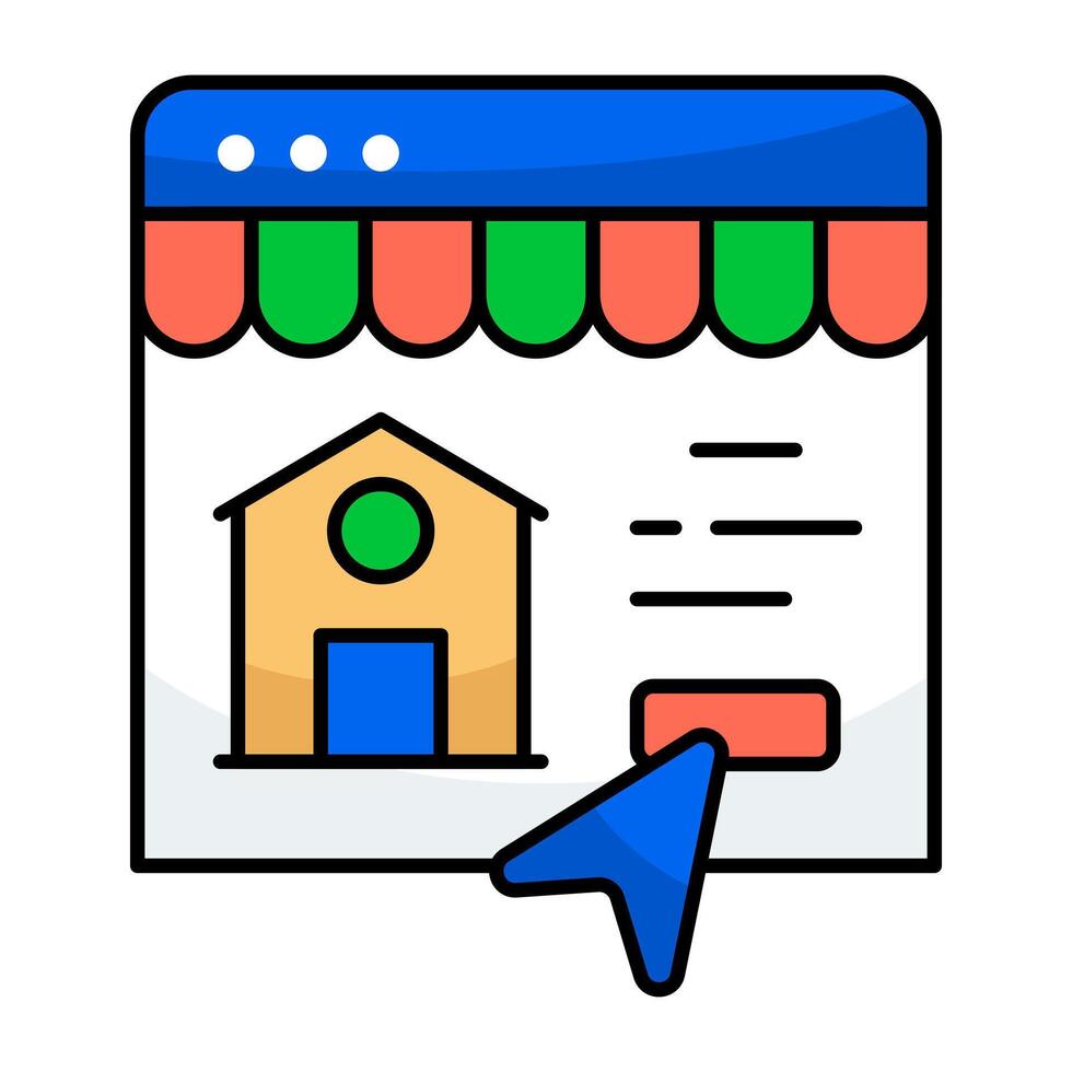 flat design icon of estate website vector
