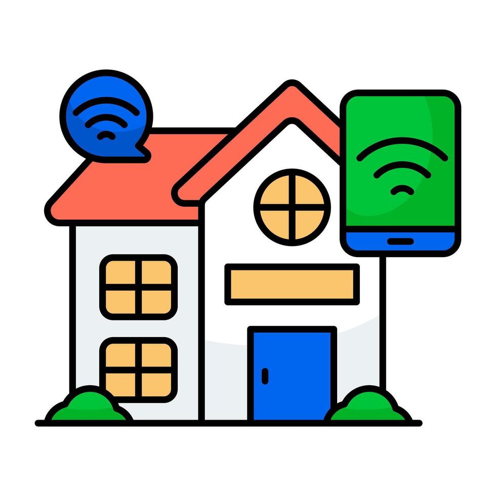 Trendy design of smart home vector
