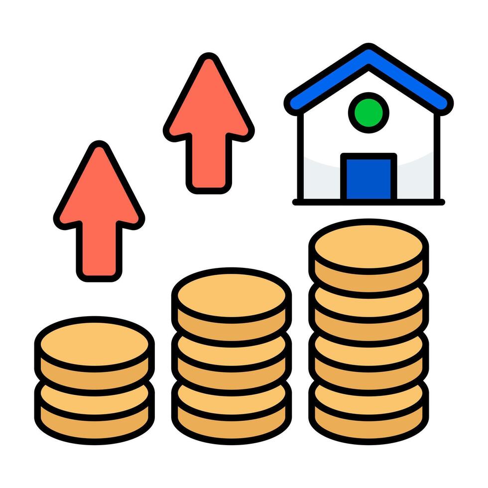 A colored premium icon of real estate value vector
