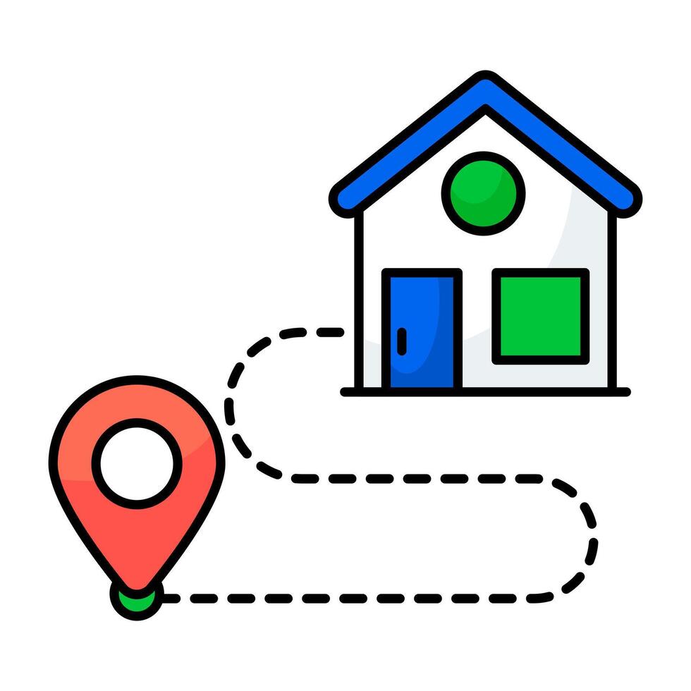Editable colord icon of home location vector