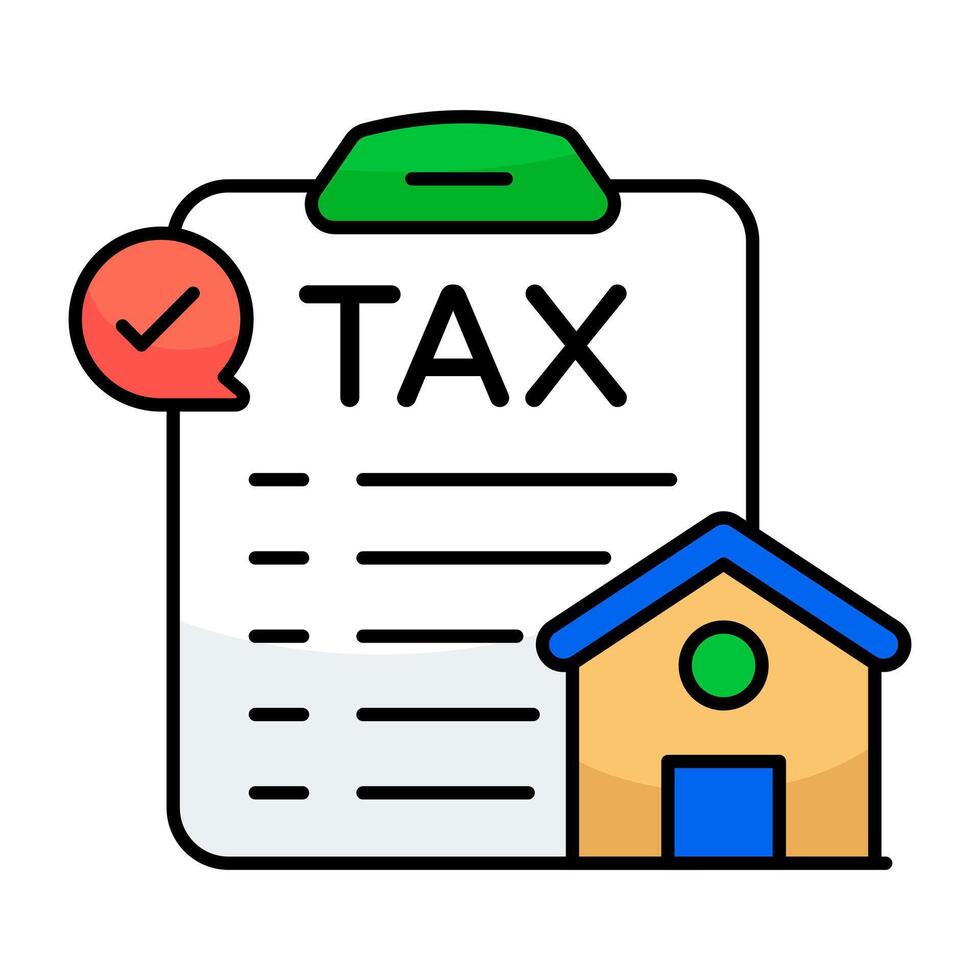 Editable icon of property tax vector
