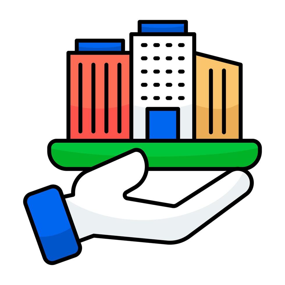 Modern colored icon of commercial building vector