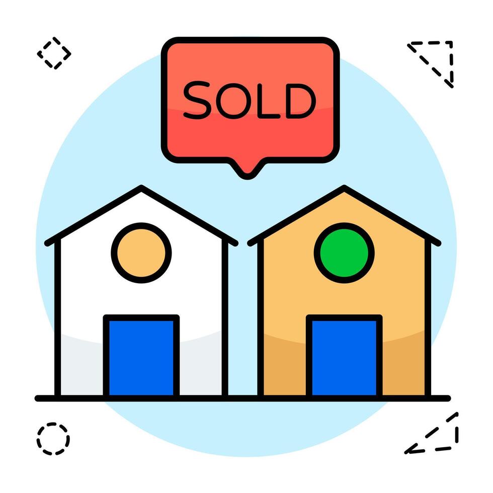 A design icon of sold home vector