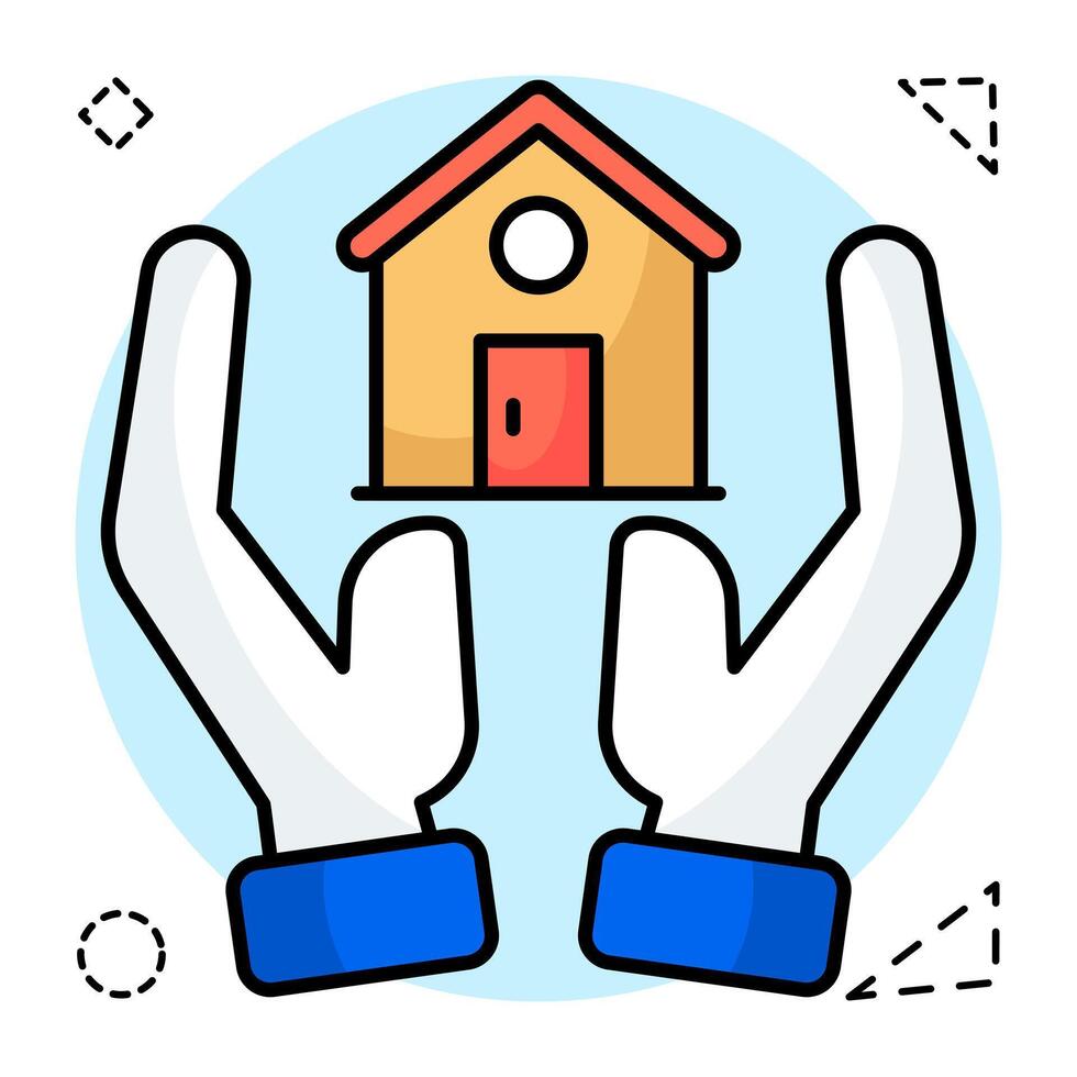 Conceptual icon of home care vector