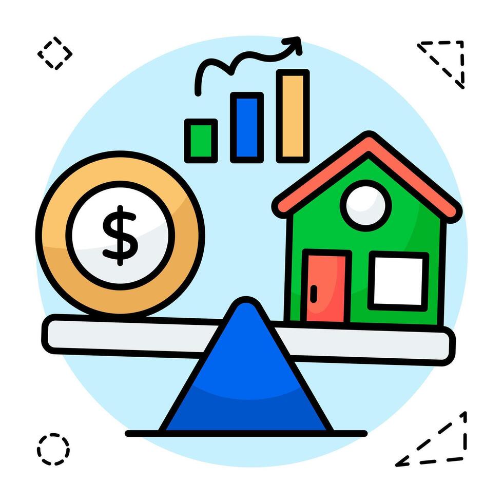 Modern icon design of home vs money vector
