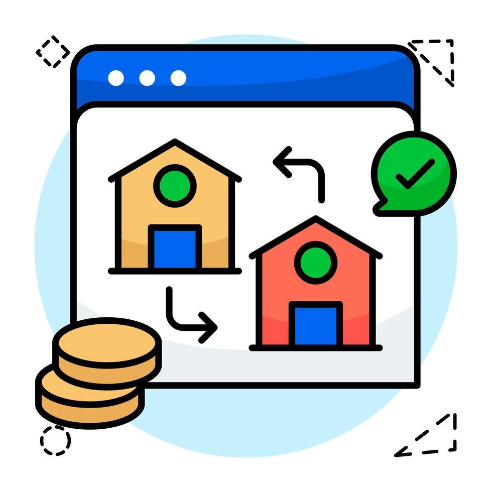 A Modern icon of home exchange vector